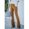 imageSidefeel Womens Corduroy Flare Pants Elastic Waist Bell Bottom Trousers 2025 Fall PantsA 21 Khaki