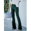 imageSidefeel Womens Corduroy Flare Pants Elastic Waist Bell Bottom Trousers 2025 Fall PantsA 22 Green