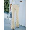 imageSidefeel Womens Corduroy Flare Pants Elastic Waist Bell Bottom Trousers 2025 Fall PantsA Beige