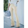 imageSidefeel Womens Corduroy Flare Pants Elastic Waist Bell Bottom Trousers 2025 Fall PantsA Beige
