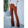 imageSidefeel Womens Corduroy Flare Pants Elastic Waist Bell Bottom Trousers 2025 Fall PantsA Brown