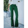 imageSidefeel Womens Corduroy Flare Pants Elastic Waist Bell Bottom Trousers 2025 Fall PantsA Green