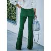 imageSidefeel Womens Corduroy Flare Pants Elastic Waist Bell Bottom Trousers 2025 Fall PantsA Green