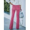 imageSidefeel Womens Corduroy Flare Pants Elastic Waist Bell Bottom Trousers 2025 Fall PantsA Hot Pink