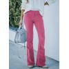 imageSidefeel Womens Corduroy Flare Pants Elastic Waist Bell Bottom Trousers 2025 Fall PantsA Hot Pink