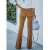 imageSidefeel Womens Corduroy Flare Pants Elastic Waist Bell Bottom Trousers 2025 Fall PantsA Khaki