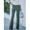 imageSidefeel Womens Corduroy Flare Pants Elastic Waist Bell Bottom Trousers 2025 Fall PantsA Light Green