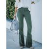 imageSidefeel Womens Corduroy Flare Pants Elastic Waist Bell Bottom Trousers 2025 Fall PantsA Light Green