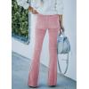 imageSidefeel Womens Corduroy Flare Pants Elastic Waist Bell Bottom Trousers 2025 Fall PantsA Pink