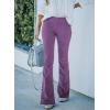 imageSidefeel Womens Corduroy Flare Pants Elastic Waist Bell Bottom Trousers 2025 Fall PantsA Purple