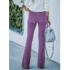 imageSidefeel Womens Corduroy Flare Pants Elastic Waist Bell Bottom Trousers 2025 Fall PantsA Purple