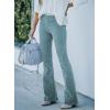 imageSidefeel Womens Corduroy Flare Pants Elastic Waist Bell Bottom Trousers 2025 Fall PantsA Sky Blue