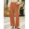 imageSidefeel Womens Corduroy Pants Casual High Waisted Baggy Wide Leg Elastic Waist Loose Trousers with PocketsGold Flame