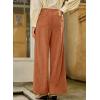 imageSidefeel Womens Corduroy Pants Casual High Waisted Baggy Wide Leg Elastic Waist Loose Trousers with PocketsGold Flame