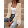 imageSidefeel Womens Crochet Oversized Cardigan Sweaters Boho Long Batwing Sleeve Knit Open Front Lightweight SweaterApricot