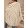 imageSidefeel Womens Crochet Oversized Cardigan Sweaters Boho Long Batwing Sleeve Knit Open Front Lightweight SweaterApricot