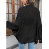 imageSidefeel Womens Crochet Oversized Cardigan Sweaters Boho Long Batwing Sleeve Knit Open Front Lightweight SweaterBlack