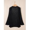 imageSidefeel Womens Crochet Oversized Cardigan Sweaters Boho Long Batwing Sleeve Knit Open Front Lightweight SweaterBlack