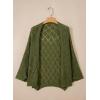 imageSidefeel Womens Crochet Oversized Cardigan Sweaters Boho Long Batwing Sleeve Knit Open Front Lightweight SweaterGreen
