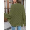 imageSidefeel Womens Crochet Oversized Cardigan Sweaters Boho Long Batwing Sleeve Knit Open Front Lightweight SweaterGreen