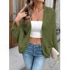imageSidefeel Womens Crochet Oversized Cardigan Sweaters Boho Long Batwing Sleeve Knit Open Front Lightweight SweaterGreen