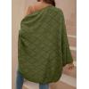 imageSidefeel Womens Crochet Oversized Cardigan Sweaters Boho Long Batwing Sleeve Knit Open Front Lightweight SweaterGreen