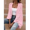 imageSidefeel Womens Crochet Oversized Cardigan Sweaters Boho Long Batwing Sleeve Knit Open Front Lightweight SweaterPink