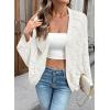 imageSidefeel Womens Crochet Oversized Cardigan Sweaters Boho Long Batwing Sleeve Knit Open Front Lightweight SweaterWhite