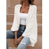imageSidefeel Womens Crochet Oversized Cardigan Sweaters Boho Long Batwing Sleeve Knit Open Front Lightweight SweaterWhite