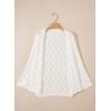 imageSidefeel Womens Crochet Oversized Cardigan Sweaters Boho Long Batwing Sleeve Knit Open Front Lightweight SweaterWhite