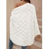 imageSidefeel Womens Crochet Oversized Cardigan Sweaters Boho Long Batwing Sleeve Knit Open Front Lightweight SweaterWhite