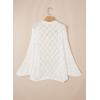 imageSidefeel Womens Crochet Oversized Cardigan Sweaters Boho Long Batwing Sleeve Knit Open Front Lightweight SweaterWhite