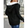 imageSidefeel Womens Cardigan Sweaters Hooded Fleece Lined Button Down Winter Sweater CoatKblack