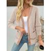 imageSidefeel Womens Contrast Knit Cardigan Sweaters Casual Long Sleeve Open Front Button Down Trendy Jackets OuterwearApricot