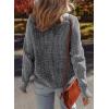 imageSidefeel Womens Contrast Knit Cardigan Sweaters Casual Long Sleeve Open Front Button Down Trendy Jackets OuterwearGray