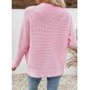 imageSidefeel Womens Contrast Knit Cardigan Sweaters Casual Long Sleeve Open Front Button Down Trendy Jackets OuterwearPink