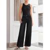 imageSidefeel Womens Wide Leg Jeans High Waisted Stretchy Straight Leg Baggy Denim Pants with PocketsBlack