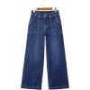 imageSidefeel Womens Wide Leg Jeans High Waisted Stretchy Straight Leg Baggy Denim Pants with PocketsBluing