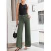 imageSidefeel Womens Wide Leg Jeans High Waisted Stretchy Straight Leg Baggy Denim Pants with PocketsGreen