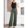 imageSidefeel Womens Wide Leg Jeans High Waisted Stretchy Straight Leg Baggy Denim Pants with PocketsGreen