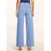 imageSidefeel Womens Wide Leg Jeans High Waisted Stretchy Straight Leg Baggy Denim Pants with PocketsIceland Blue