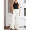 imageSidefeel Womens Wide Leg Jeans High Waisted Stretchy Straight Leg Baggy Denim Pants with PocketsWhite