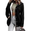imageSidefeel Womens Cardigan Sweaters Hooded Fleece Lined Button Down Winter Sweater CoatBlack