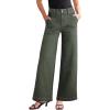 imageSidefeel Womens Wide Leg Jeans High Waisted Stretchy Straight Leg Baggy Denim Pants with PocketsGreen