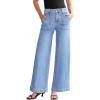 imageSidefeel Womens Wide Leg Jeans High Waisted Stretchy Straight Leg Baggy Denim Pants with PocketsIceland Blue
