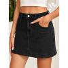 image:imageSidefeel Skorts for Woman Jean Skirt High Waisted Stretchy Denim Skort Mini Skirts with PocketsBlack