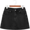 image:imageSidefeel Skorts for Woman Jean Skirt High Waisted Stretchy Denim Skort Mini Skirts with PocketsBlack