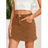 image:imageSidefeel Skorts for Woman Jean Skirt High Waisted Stretchy Denim Skort Mini Skirts with PocketsBrown