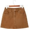 image:imageSidefeel Skorts for Woman Jean Skirt High Waisted Stretchy Denim Skort Mini Skirts with PocketsBrown