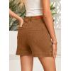 image:imageSidefeel Skorts for Woman Jean Skirt High Waisted Stretchy Denim Skort Mini Skirts with PocketsBrown
